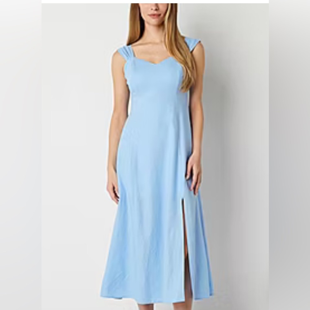 Ryegrass Midi Babydoll Dress Women Size S Linen Blend Cottagecore Coquette Slit